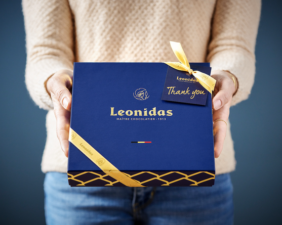 An open box of Leonidas pralines